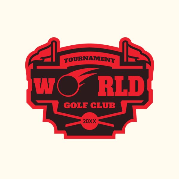 World Tournament Golf club logo template Thumbnail