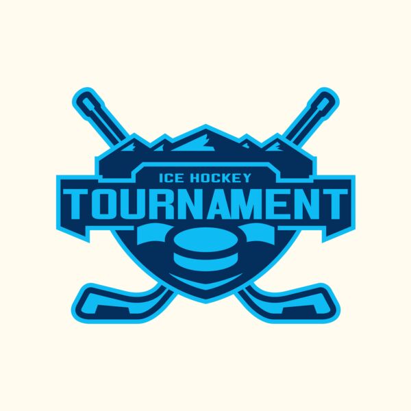 Tournament Ice Hockey logo template Thumbnail
