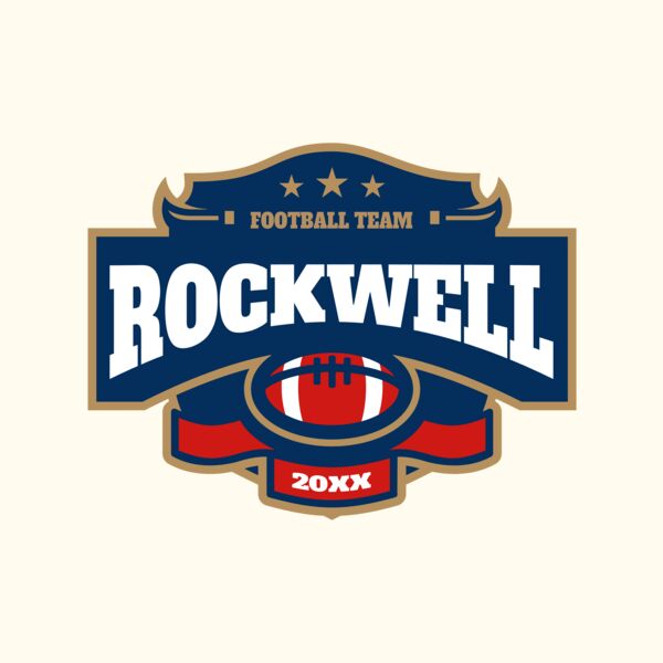 Rockwell Football team logo template Thumbnail