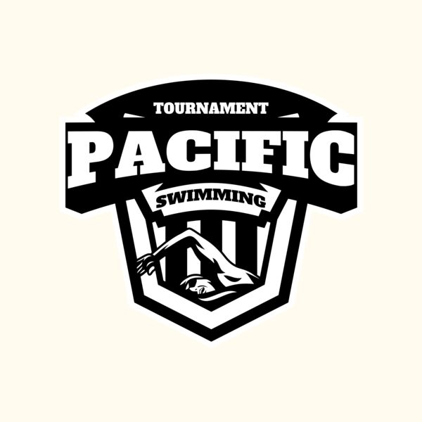 Pacific Swimming Tournament logo template Thumbnail