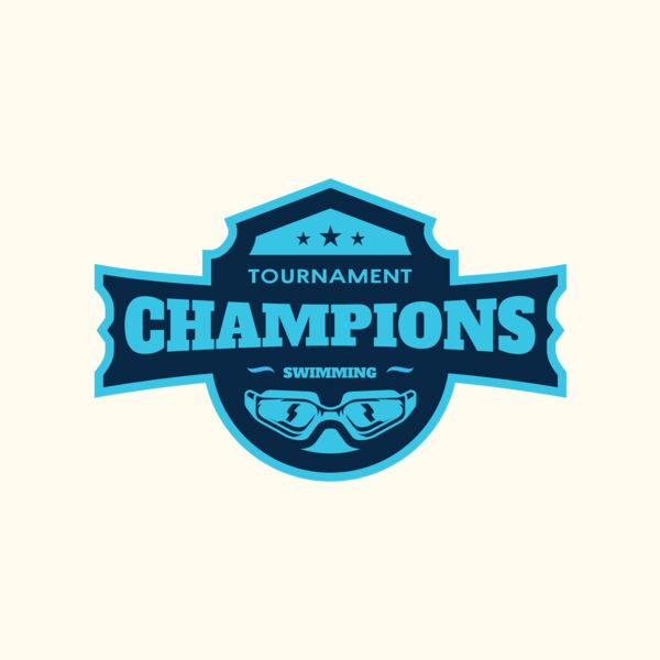 Champions Tournament Swimming logo template Thumbnail