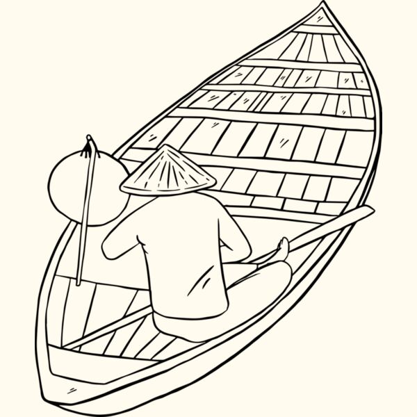 Traditional Boat with Rower Thumbnail