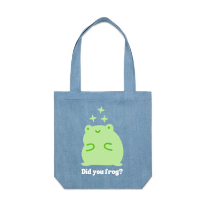 Xiaojun~ Did you frog? Denim Tote Bag Thumbnail